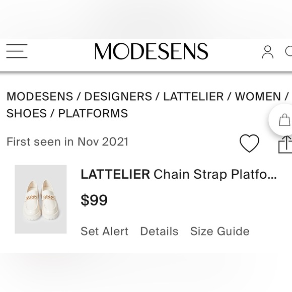 Latterier-  chain strap platform loafers in cream white color - Picture 7 of 8